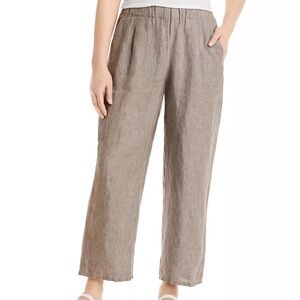 Eileen Fisher Straight Leg Organic 100% Linen Pants, Small